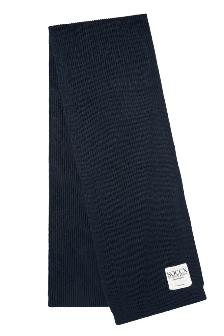 CAMP DAVID & SOCCX Schal in Rippstrick mit Label Patch blue navy bluenavy Online
