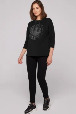 CAMP DAVID & SOCCX Shirt mit Stehkragen und Artwork black Hot