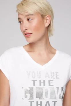 CAMP DAVID & SOCCX Shirt mit V-Ausschnitt und Wording Print opticwhite Online
