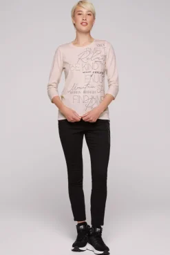 CAMP DAVID & SOCCX Shirt mit Wording Print und Schmucksteinen rose blush roseblush Outlet
