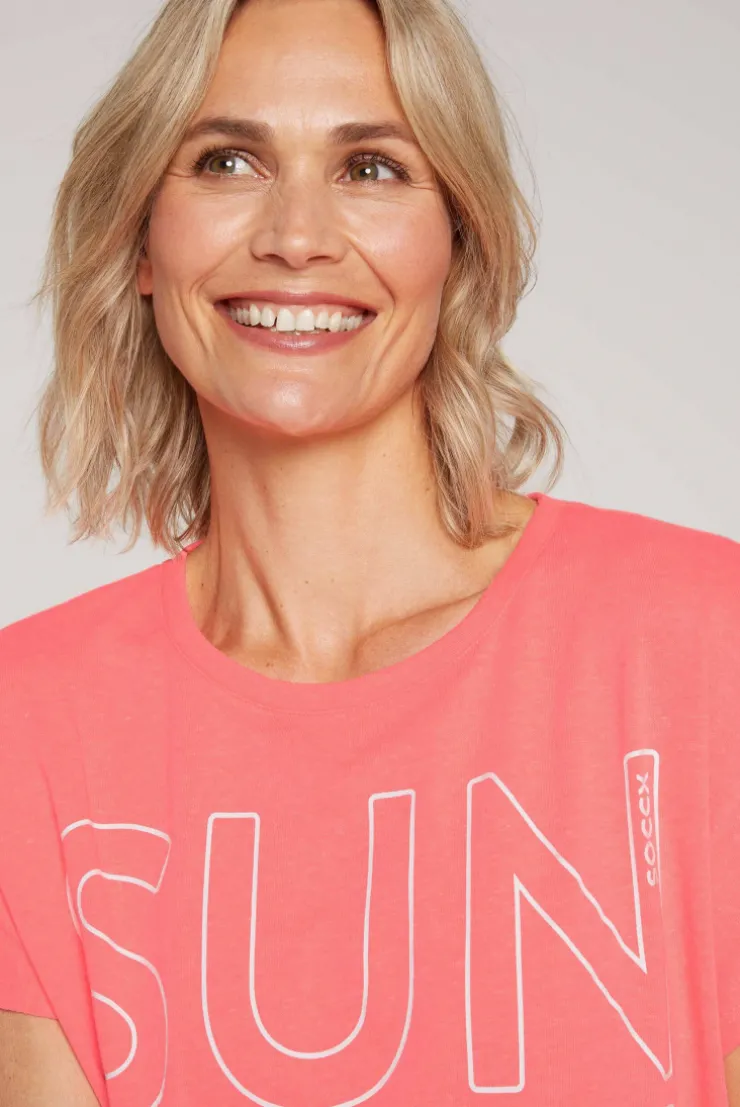 CAMP DAVID & SOCCX Shirt Oversized mit Artwork neon pink neonpink Outlet