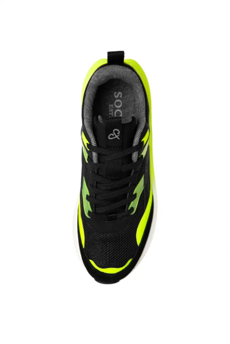 CAMP DAVID & SOCCX Sneaker im Materialmix mit Dip-Dye-Sohle black Clearance