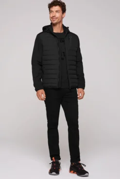 CAMP DAVID & SOCCX Softshelljacke im Materialmix mit Kapuze black Fashion