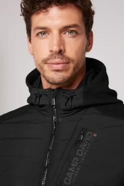 CAMP DAVID & SOCCX Softshelljacke im Materialmix mit Kapuze black Fashion