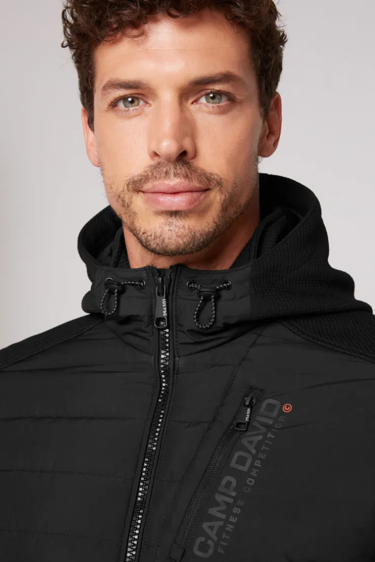 CAMP DAVID & SOCCX Softshelljacke im Materialmix mit Kapuze black Fashion
