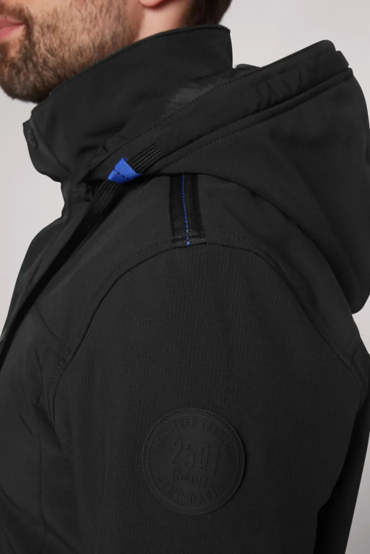 CAMP DAVID & SOCCX Softshelljacke mit abtrennbarer Kapuze black Best Sale
