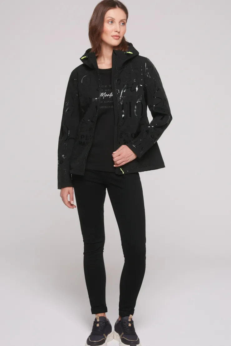 CAMP DAVID & SOCCX Softshelljacke mit Kapuze und Glossy Prints black Best