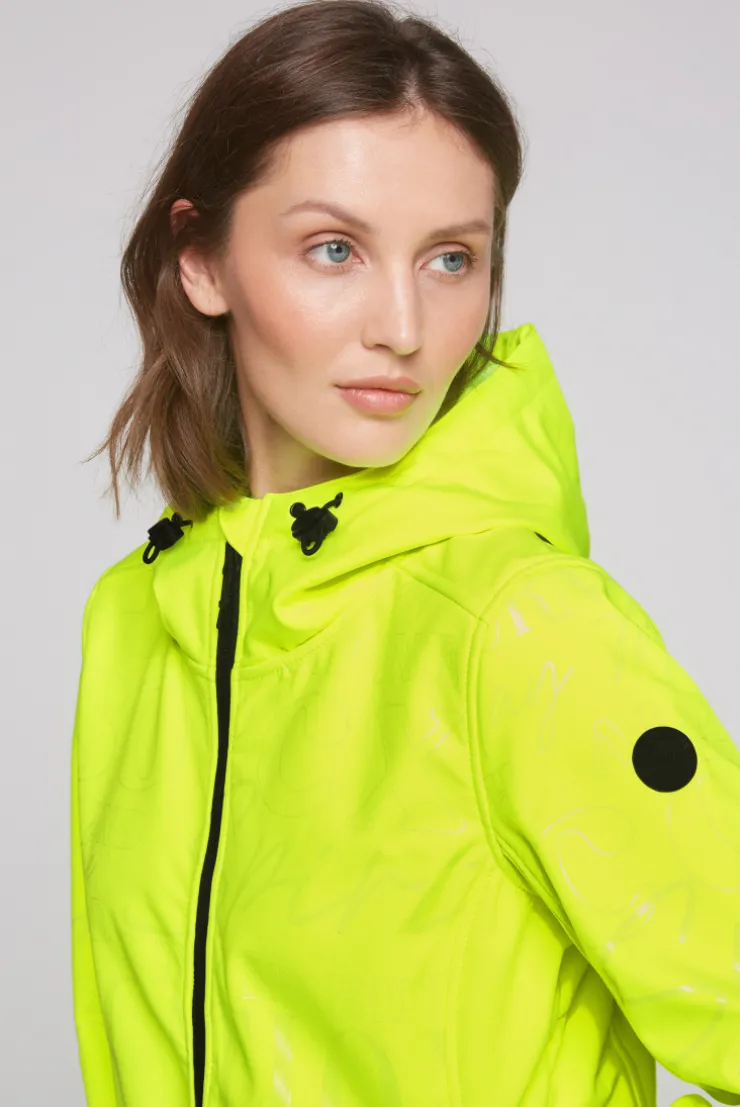 CAMP DAVID & SOCCX Softshelljacke mit Kapuze und Glossy Prints yellow lime yellowlime Shop