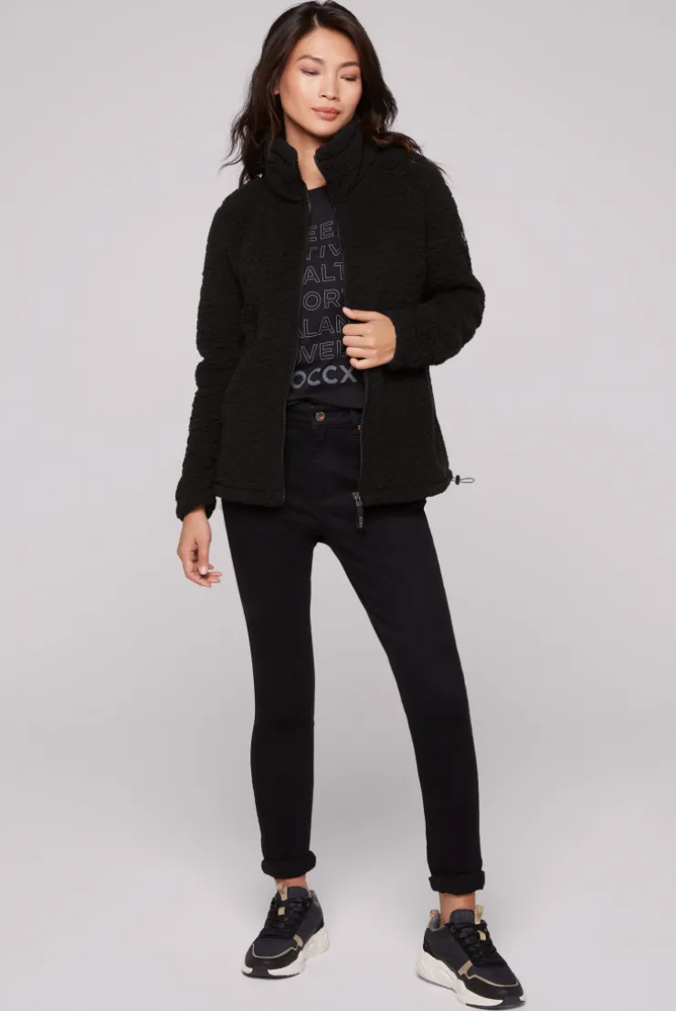 CAMP DAVID & SOCCX Sport-Jacke im Sherpa-Look black Store
