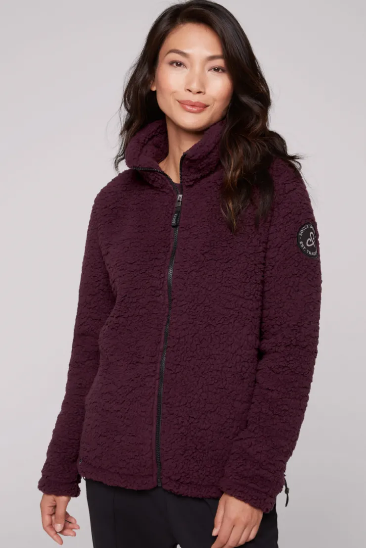 CAMP DAVID & SOCCX Sport-Jacke im Sherpa-Look deep plum deepplum Best Sale