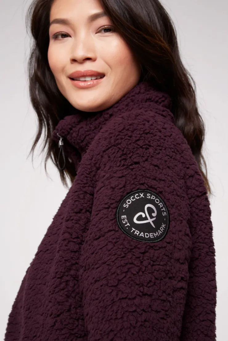 CAMP DAVID & SOCCX Sport-Jacke im Sherpa-Look deep plum deepplum Best Sale