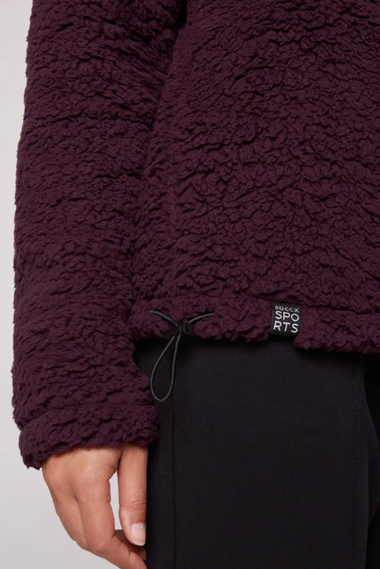 CAMP DAVID & SOCCX Sport-Jacke im Sherpa-Look deep plum deepplum Hot
