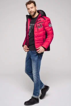 CAMP DAVID & SOCCX Steppjacke im Colour Design mit Logo Artworks royal red royalred Outlet