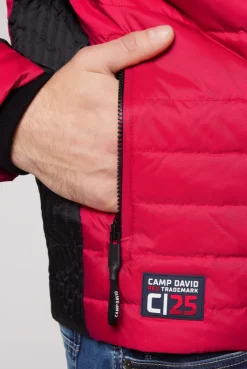 CAMP DAVID & SOCCX Steppjacke im Colour Design mit Logo Artworks royal red royalred Outlet
