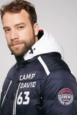 CAMP DAVID & SOCCX Steppjacke im Colour Design mit Logo Artworks deep sea deepsea Flash Sale