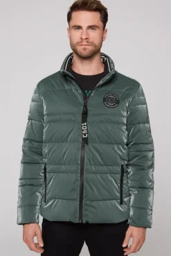 CAMP DAVID & SOCCX Steppjacke mit Coating und Zip-Anhänger khale green khalegreen Best