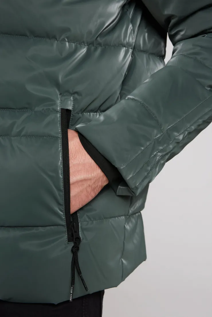 CAMP DAVID & SOCCX Steppjacke mit Coating und Zip-Anhänger khale green khalegreen Best