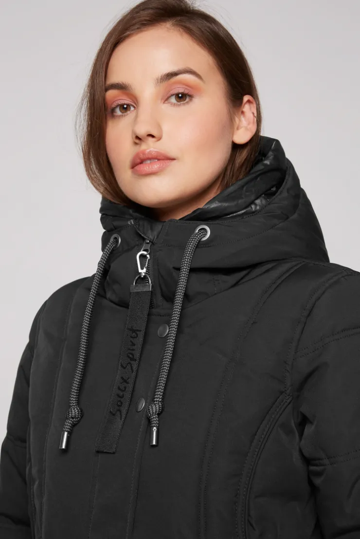 CAMP DAVID & SOCCX Steppjacke mit Kapuzen-Layering black Best Sale