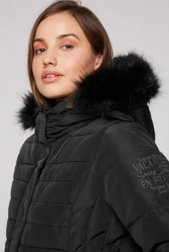CAMP DAVID & SOCCX Stepp-Parka mit abtrennbarer Kapuze und Kunstfell black Cheap