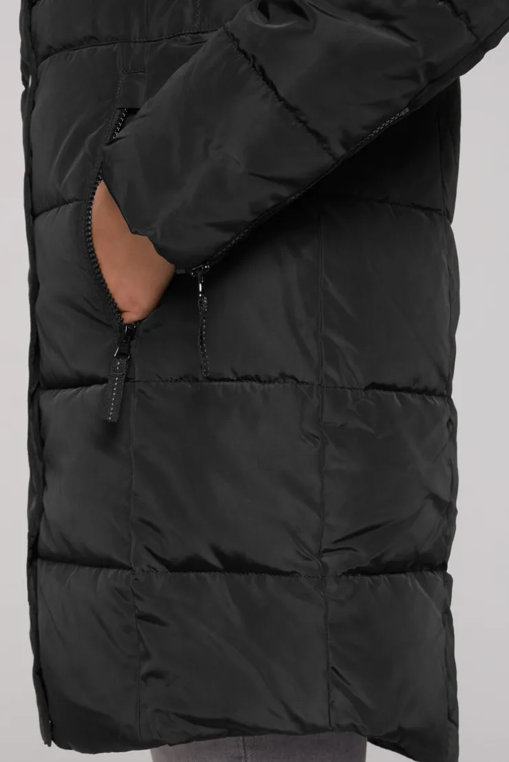 CAMP DAVID & SOCCX Stepp-Parka mit abtrennbarer Kapuze und Kunstfell black Cheap