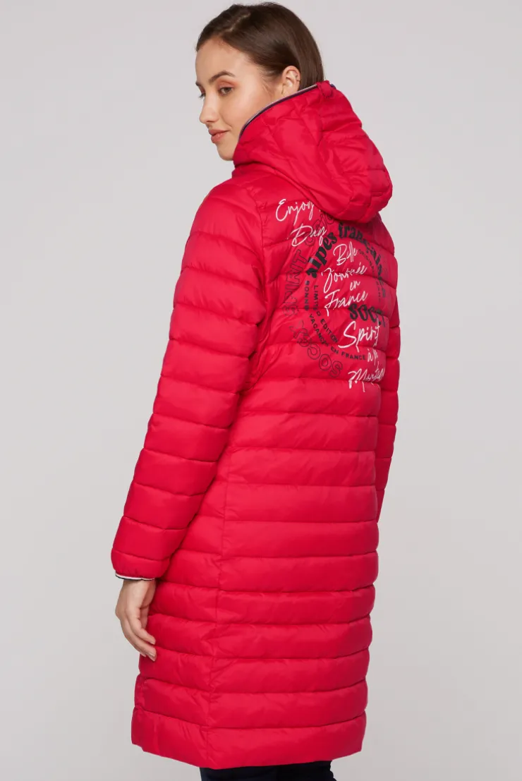 CAMP DAVID & SOCCX Stepp-Parka mit Kapuze und Rücken-Print clear red clearred Shop