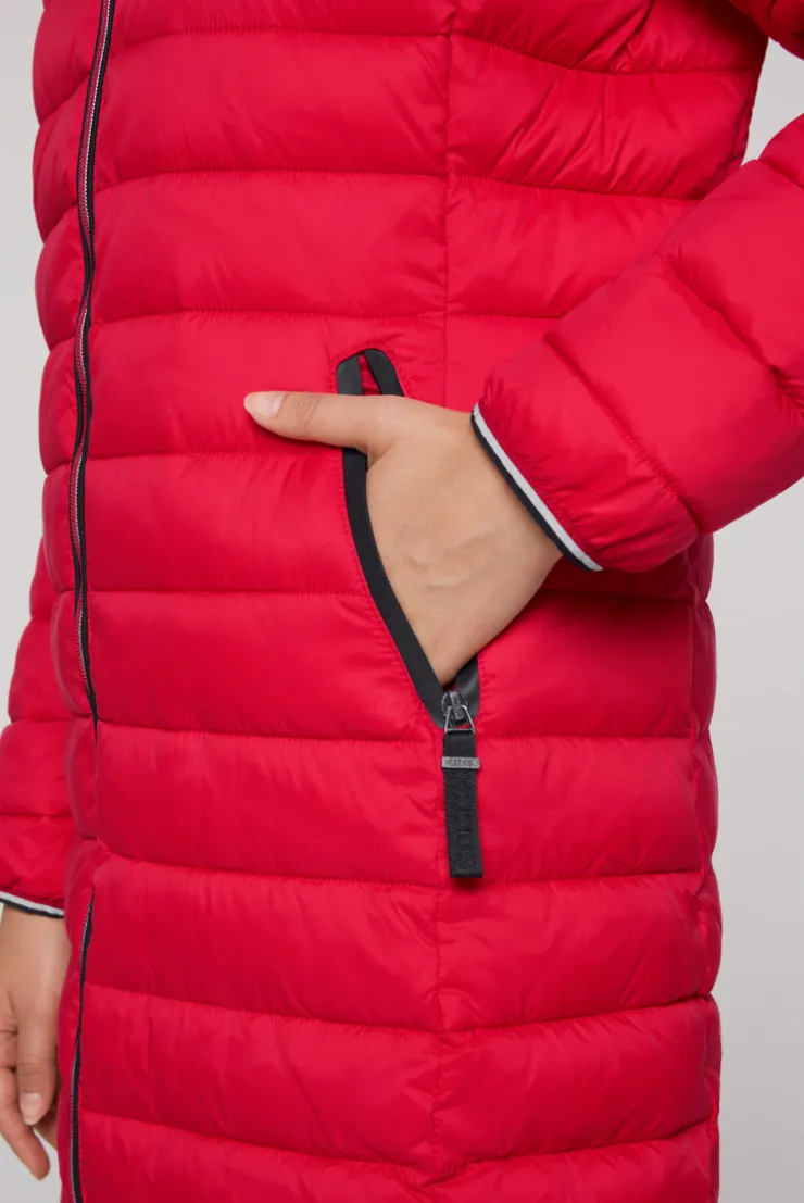 CAMP DAVID & SOCCX Stepp-Parka mit Kapuze und Rücken-Print clear red clearred Shop