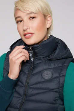 CAMP DAVID & SOCCX Steppweste mit abknöpfbarer Kapuze blue navy bluenavy Outlet