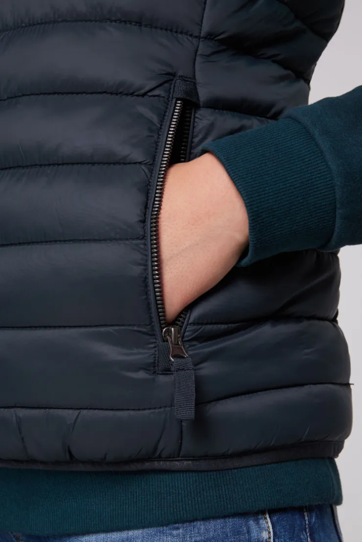 CAMP DAVID & SOCCX Steppweste mit abknöpfbarer Kapuze blue navy bluenavy Outlet