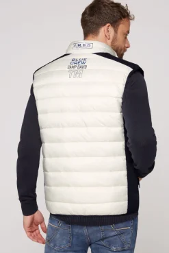 CAMP DAVID & SOCCX Steppweste mit Colour-Blocking kitt Cheap