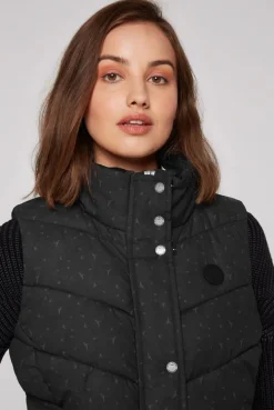 CAMP DAVID & SOCCX Steppweste mit filigranem All Over Print black Outlet