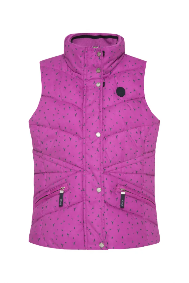 CAMP DAVID & SOCCX Steppweste mit filigranem All Over Print iced berry icedberry Best Sale