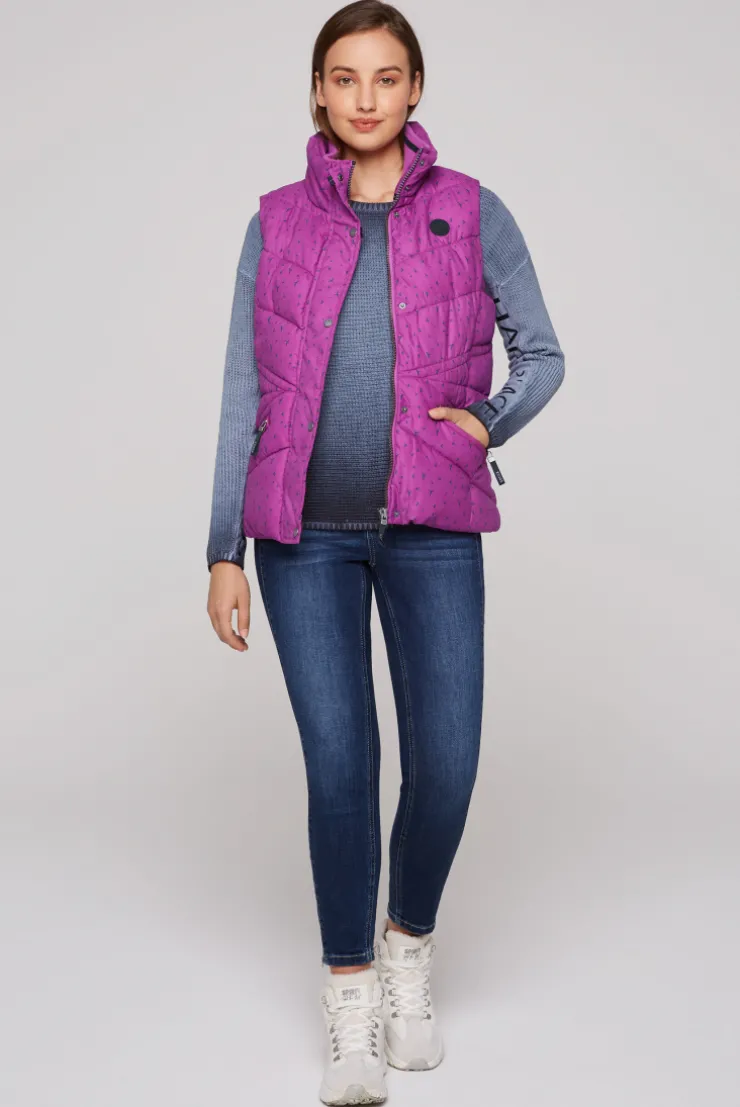 CAMP DAVID & SOCCX Steppweste mit filigranem All Over Print iced berry icedberry Best Sale