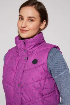 CAMP DAVID & SOCCX Steppweste mit filigranem All Over Print iced berry icedberry Best Sale