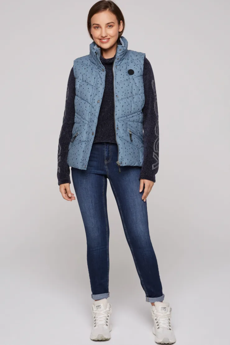 CAMP DAVID & SOCCX Steppweste mit filigranem All Over Print cool grey coolgrey Cheap