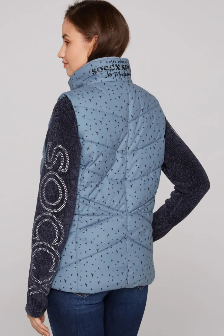 CAMP DAVID & SOCCX Steppweste mit filigranem All Over Print cool grey coolgrey Cheap
