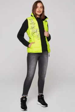 CAMP DAVID & SOCCX Steppweste mit Kapuze im Stehkragen yellow lime yellowlime Shop