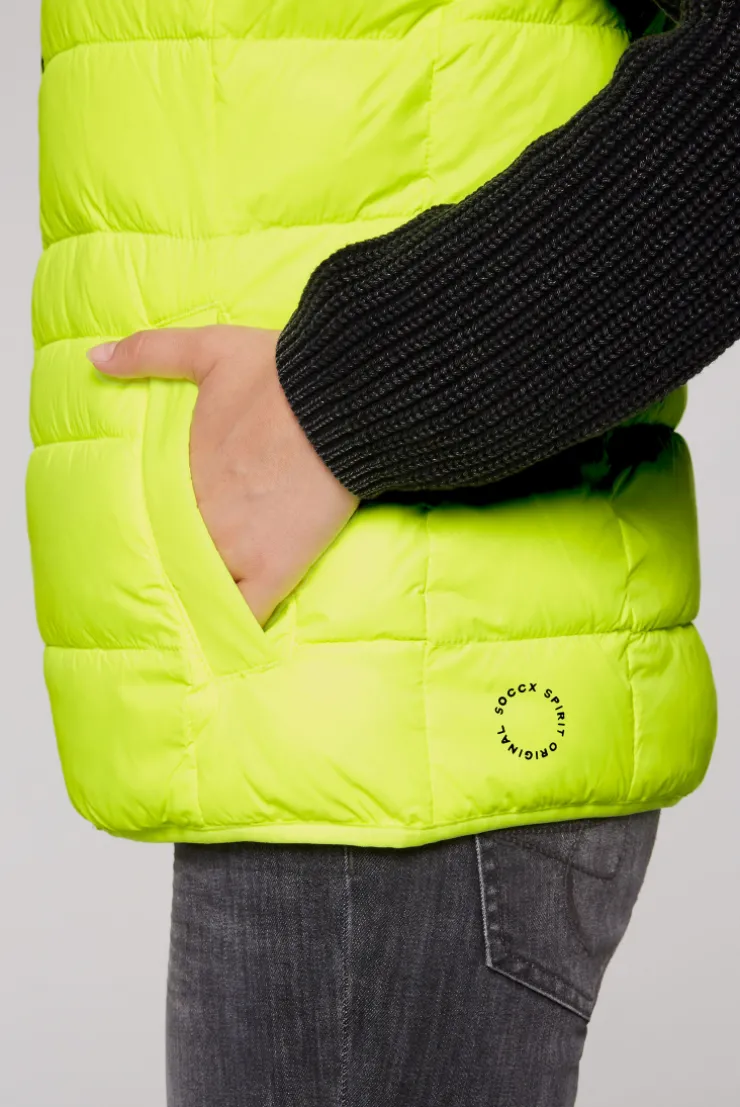 CAMP DAVID & SOCCX Steppweste mit Kapuze im Stehkragen yellow lime yellowlime Shop