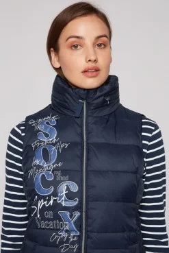 CAMP DAVID & SOCCX Steppweste mit Kapuze im Stehkragen blue navy bluenavy Discount