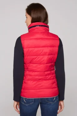 CAMP DAVID & SOCCX Steppweste mit Kapuze im Stehkragen clear red clearred Hot