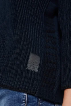 CAMP DAVID & SOCCX Stone Washed Pullover mit Intarsia-Design blue navy bluenavy Store