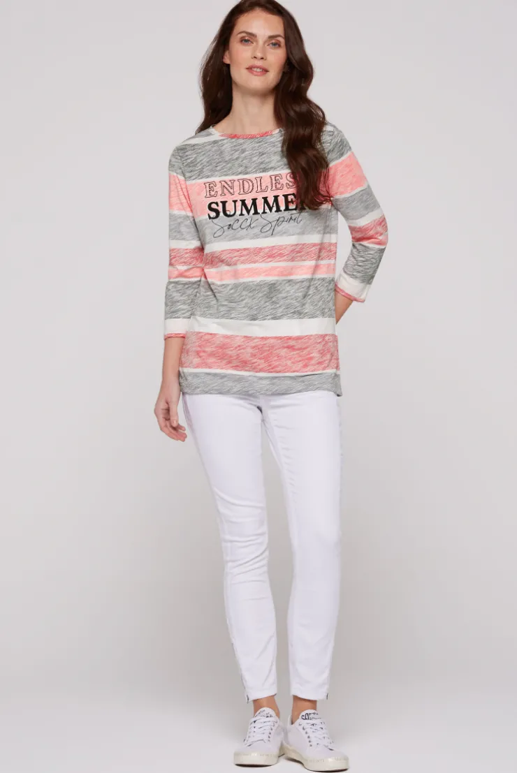 CAMP DAVID & SOCCX Streifenshirt mit U-Boot-Ausschnitt neon pink neonpink Flash Sale