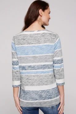 CAMP DAVID & SOCCX Streifenshirt mit U-Boot-Ausschnitt airy blue airyblue Outlet