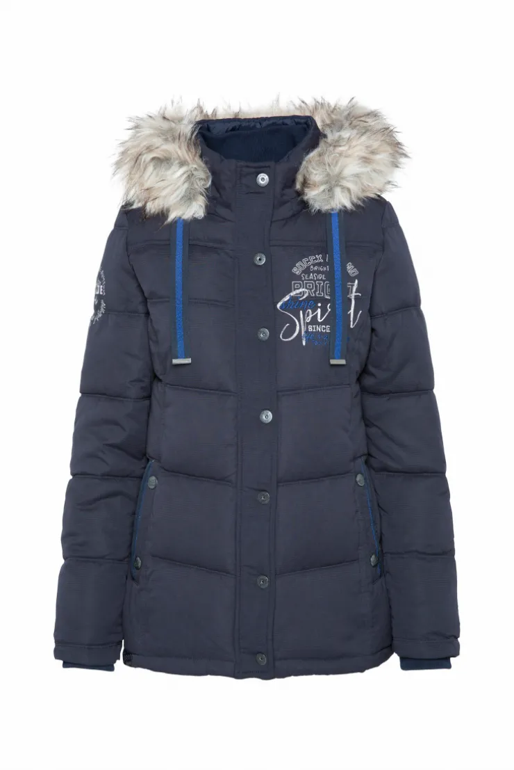 CAMP DAVID & SOCCX Strukturierte Jacke mit Artwork und Fake Fur nautic navy nauticnavy New