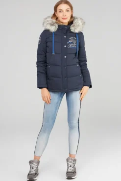 CAMP DAVID & SOCCX Strukturierte Jacke mit Artwork und Fake Fur nautic navy nauticnavy New