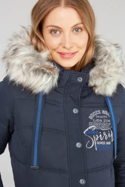 CAMP DAVID & SOCCX Strukturierte Jacke mit Artwork und Fake Fur nautic navy nauticnavy New