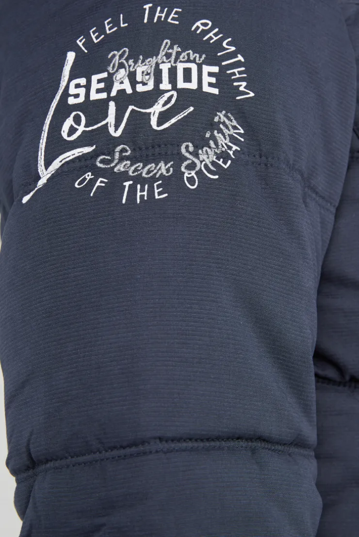 CAMP DAVID & SOCCX Strukturierte Jacke mit Artwork und Fake Fur nautic navy nauticnavy New
