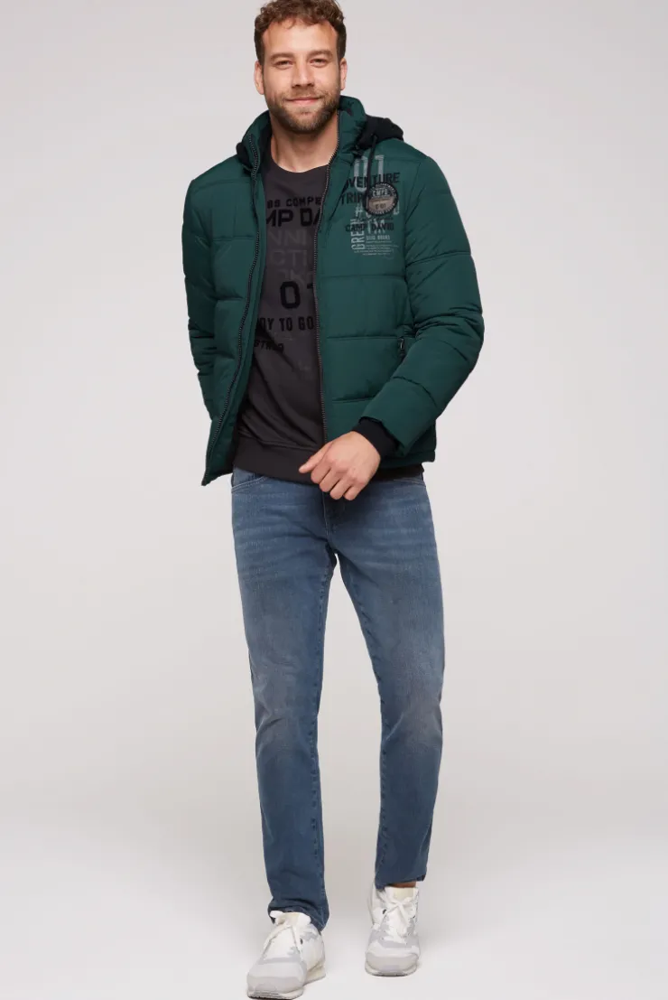 CAMP DAVID & SOCCX Strukturierte Steppjacke mit abtrennbarer Sweatkapuze deep green deepgreen Best