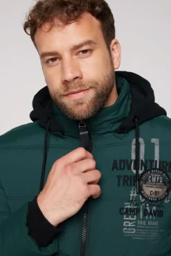 CAMP DAVID & SOCCX Strukturierte Steppjacke mit abtrennbarer Sweatkapuze deep green deepgreen Best