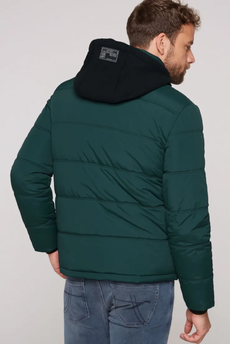 CAMP DAVID & SOCCX Strukturierte Steppjacke mit abtrennbarer Sweatkapuze deep green deepgreen Best