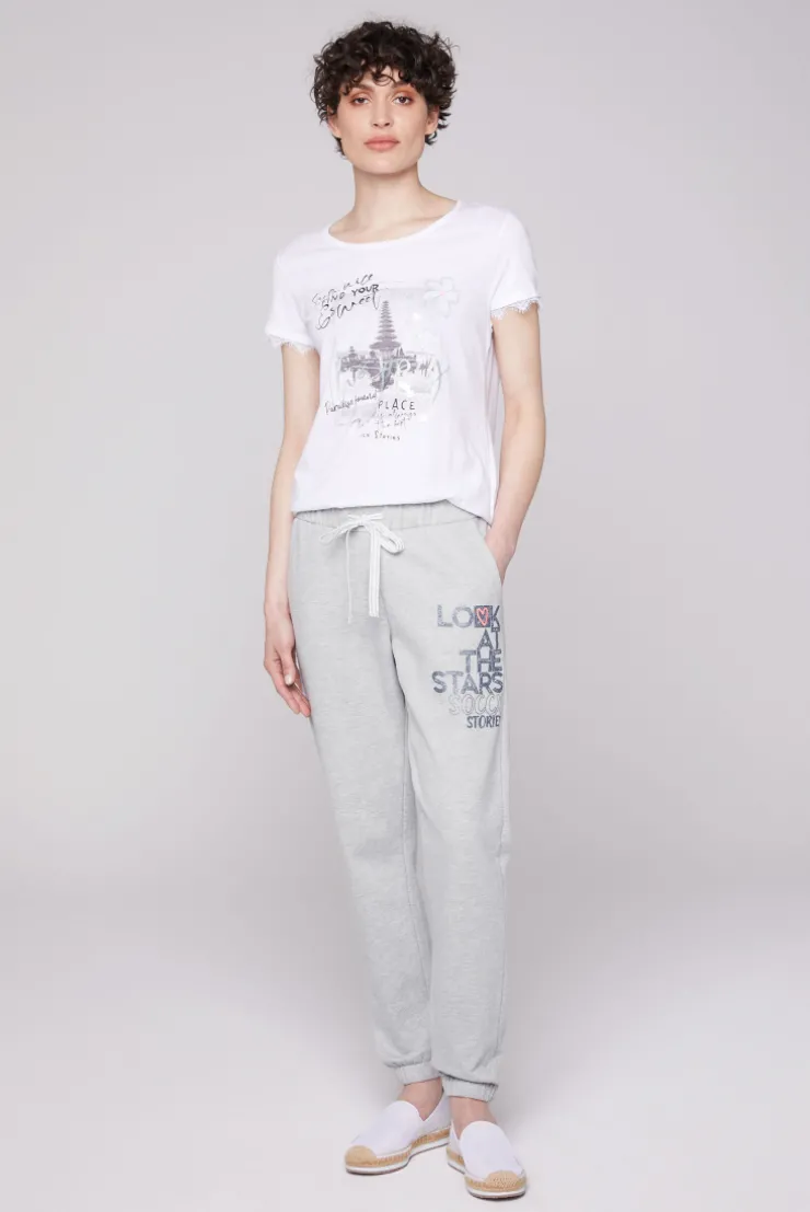 CAMP DAVID & SOCCX Sweathose mit Glitter Print grey melange | XXL greymelange New